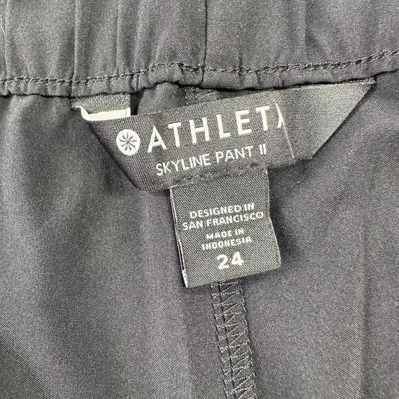 Athleta Pants Womens 24 Black Skyline Paperbag High Rise Commute Travel Work - Picture 4 of 13